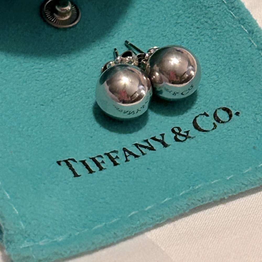 Tiffany & Co sterling silver 925 ball earrings.